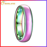 BONLAVIE 6mm 8mm Colorful Tungsten Carbide IP Plated With Carbon Fiber Inlay High Polished Waterproof Anti-Scratch Unisex Engagement Weddinng Couple Ring Comfort Fit Size 7-12