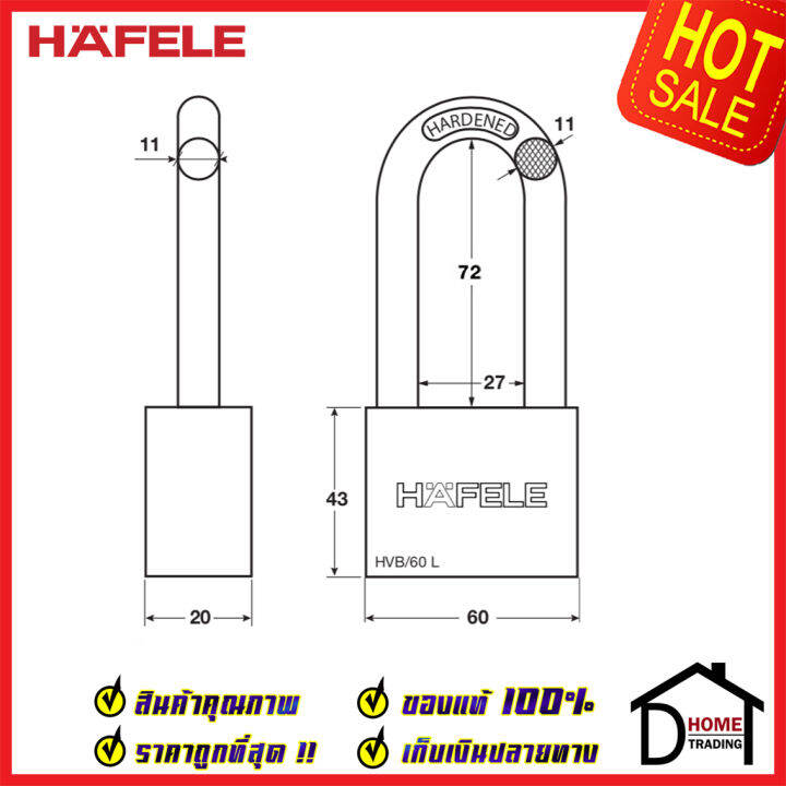 ถูกที่สุด-hafele-กุญแจ-แม่กุญแจ-ทองเหลือง-60mm-รุ่นคอยาว-482-01-978-brass-padlock-hvb-60l-คล้อง-สายยู-ล็อค-ล็อคเกอร์-ประตู-รั้ว-บ้าน-กุญแจนิรภัย-ของแท้100