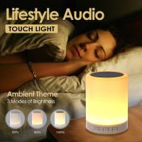 Wireless Bluetooth Speaker Portable Player Touch Pat Light Colorful LED Night Light Speaker Bedside Table Lamp for Better Sleeps