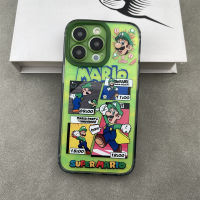 Mario Luigi green gloss oil Two layer pattern Phone Case For iPhone 15 Pro Max 14 ProMax 13 12 12Pro 11 Shockproof Phone soft border hard case Mobile phone protective case