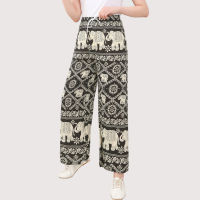 ส่งเร็ว! elephant pants กางเกงลายช้างผ้าสปันขอบเอวเป็นยางยืดเส้นใหญ่ สวมใส่สบาย ไม่รัด รุ่น986#ทรงขาปล่อยแฟชั่นขายาว