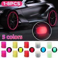 4/8PCS Universal Luminous Tire Valve Cap Car Wheel Caps Glowing Dust proof Tyre Rim Stem Nozzles Cover for Motorcycle Bicycle