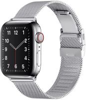 Milanese Loop สำหรับ Band 45มม. 44มม. 40มม. 41มม. 49มม. Series Ultra 8 7 6 5 4 SE สร้อยข้อมือโลหะ 42มม. 38มม.