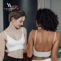 VANZTINA ชุดชั้นในสตรี Unwired พร้อม Pad Sports Active lette ไม่มีกรอบชุดชั้นใน Crop Top บนสายบาง BH