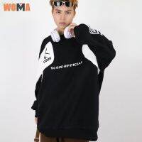 WOMA เสื้อสเวตเตอร์สวมหัวแนววรรณกรรมของผู้ชายเสื้อสไตล์สตรีทอินส์เสื้อคอเต่าแขนยาวของผู้หญิงใหม่ชุดคู่ที่เรียบง่ายสั้นฮาราจูกุ