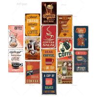 Retro Metal Coffee Tin Sign - Cafe Shop แผ่นโลหะสำหรับตกแต่งผนังวินเทจในบาร์ผับหรือโปสเตอร์ตกแต่งบ้าน