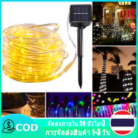 【ในสต็อก】เชือกหลอด LED พลังงานแสงอาทิตย์สตริง 100/200 LED Garland Fairy Light กันน้ำกลางแจ้งคริสต์มาสไฟสวนพลังงานแสงอาทิตย์