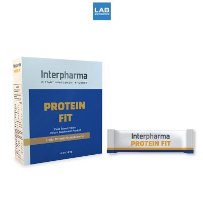 Interpharma PROTEIN FIT 10 sachets/box - โปรตีน ฟิต ผลิตภัณฑ์เสริมโปรตีน จากถั่วเหลืองและข้าวกล้อง 1 กล่อง บรรจุ 10 ซอง