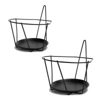 Iron Art Hanging Basket Flower Pot Holder Balcony Railing Potted Plant Rack Planter Stand for Patio Garden Decoration