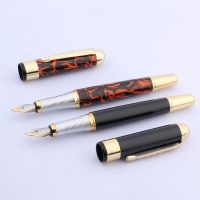 1 Pc Luxury Office Gift  Jinhao250 Ice Flower Black Stainless Golden Trim 1.0MM Calligraphy Bent Nib Fountain Pen  Pens