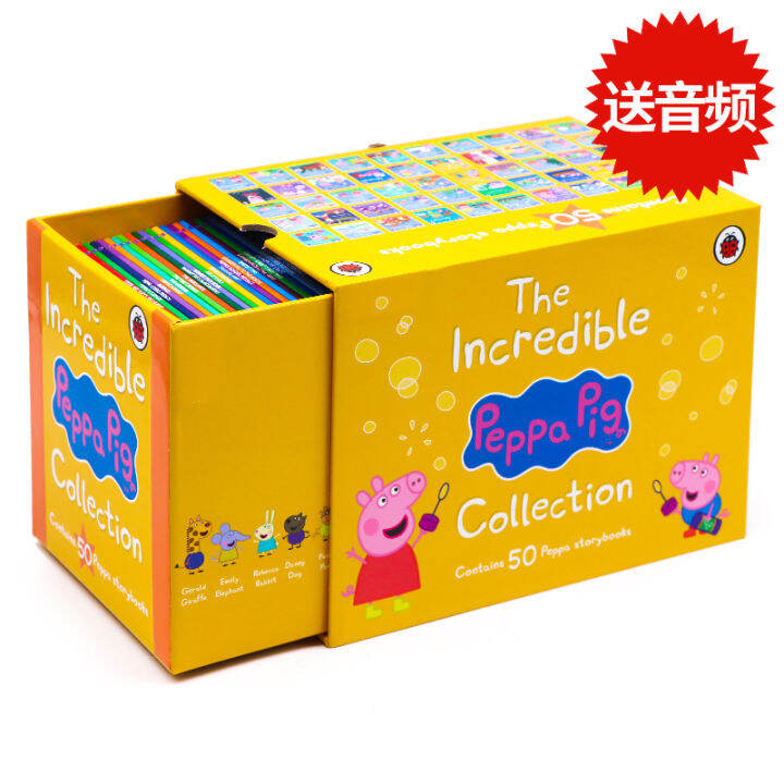 peppa-pig-original-english-childrens-book-peppa-pig-picture-book-story-complete-50-volumes-2-suits-imported-original-paperback-2-6-year-old-baby-early-education-puzzle-picture-book