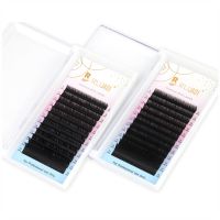 【CW】 RUJADE soft faux mink individual eyelash extension matte black russian volume lash bottom/lower/long silk lashes 20mm