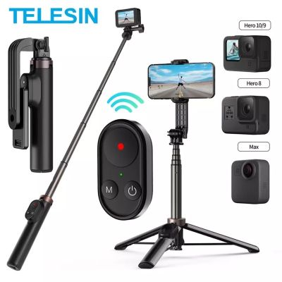 TELESIN Wireless Bluetooth Remote Control Selfie Stick Tripod สำหรับ GoPro 10 9 8 Max mobile Phone