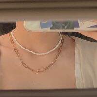 wallah studio : white necklace สร้อยลูกปัด ปรับขนาดได้