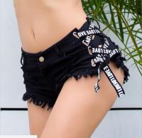 2022 Sexy Low Waist Bandage Denim Ripped Hole Short Jeans Women Mini Skinny Sexy Club DJ Dance Shorts New White Blue Black