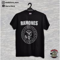 RAMONES ROCK BAND เสื้อยืดสีดำtee HITAM UNISEX FULL COTTON TOR CLOTHING BY SKULL OF ROCK