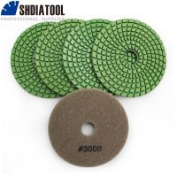 SHDIATOOL 5pcs 4 Professional polishing pads 3000 for granite marble ceramic flexible sanding disc