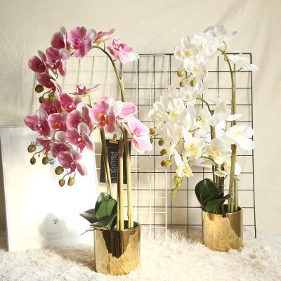 【cw】 3DOrchid Artificial Flowers Fake Moth Flor OrchidforWeddingDecoration 【hot】