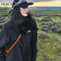 【Huieson】เสื้อแจ็คเก็ตกีฬาสีดำสำหรับผู้ชาย,เสื้อแจ็คเก็ตแจ็คเก็ตกันลมลมใช้งานกลางแจ้ง