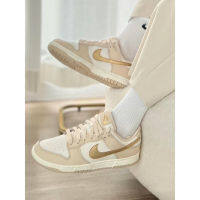 HOT Original ΝΙΚΕ Duk- SB- Low Phant0m Metallic Gold Swoosh Casual Sports Sneakers Low Cut Rubber Shoes For Women