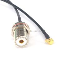 ❁ UHF Female to MCX male Rightangle Bulkhead O-ring Connector RF Coax Adapter Extension Cable 20CM RG174