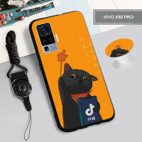 ?เคสซิลิโคนป้องกันทุกส่วนของเครื่อง VIVO X50 Pro/ Y50/Y70S นิ่มลายการ์ตูนฝาครอบโทรศัพท์มือถือที่มีสายรัดและเชือก