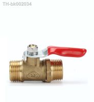 ♞ Brass Ball Valve 1/8 1/4 3/8 1/2 Male to Male BSP Thread with Red Lever Handle Connector Joint Pipe Fitting Coupler Adapter