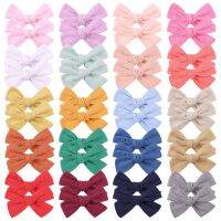 [A innovation] 2ชิ้น/เซ็ต3.8 39; 39; ผ้าฝ้ายสีทึบ HairForBowknot Hairpins เด็ก Barrettes HeadwearAccessories