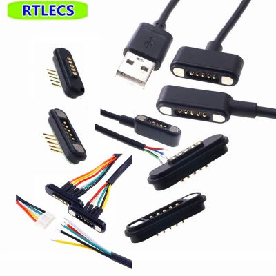 1 Piece Magnetic Connector 5 Pole USB Cable Power Data Male Female 2.2 MM Pitch THT 3.0A Spring Loaded Pogo Pin Strong Force