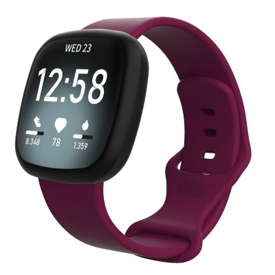 สำหรับ Fitbit Versa 3 / Sense สายนาฬิกาข้อมือซิลิโคนขนาด: S (สีแดงไวน์)