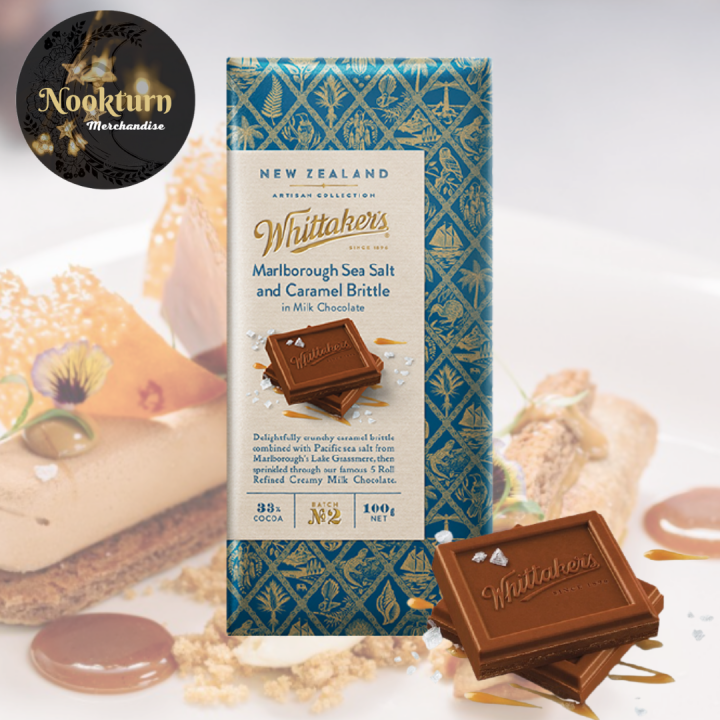 Whittakers Artisan Collection Marlborough Sea Salt And Caramel Brittle 33 Cocoa 100g Nz 4116