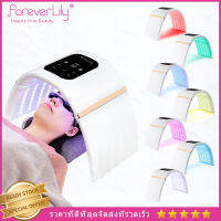 foreverlily นำเครื่องบำบัดผิว7ไฟ LED สีเครื่องมาสก์หน้าทรีทเมนต์ฟื้นฟูบำรุงผิวหน้าด้วยแสง