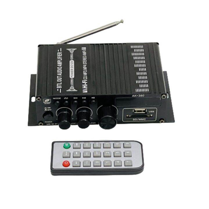 AK380 Hifi Audio Home Digital Amplifiers Car Audio Bass Power Bluetooth