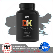 [HCM]Viên Uống Bổ Sung Vitamin D3 Và K2 Giúp Tăng Sức Đề Kháng Và Hỗ Trợ Xương Khớp KFD NUTRITION DK VITAMIN K+D - 200 Viên