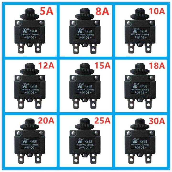 Reset switch 8A10A12A15A20A of current overload and overheat protector