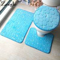 Zeegle Bathroom Mat Set Microfiber Car For Bathroom Toilet Lid Cover Bath Mat for Home Decoration Absorbent Bathroom Rugs Set