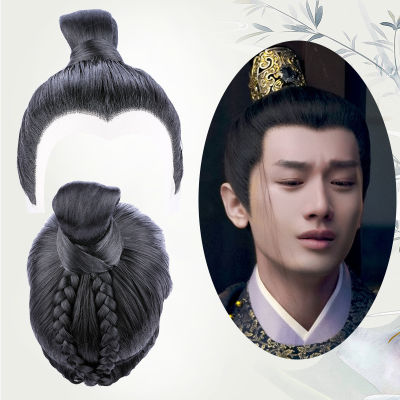 PDD112 Antique Mens Whole Wig Cover Short Hair Hook-Mechanism Wig COS Ancient Costume Full Head Cover Performance Mens Clothes Hair Cover dbv
