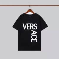 Versace เสื้อเสื้อยืดพิมพ์ลายตัวอักษรแขนสั้น,เสื้อแฟชั่นชายเสื้อผู้หญิงคอกลม