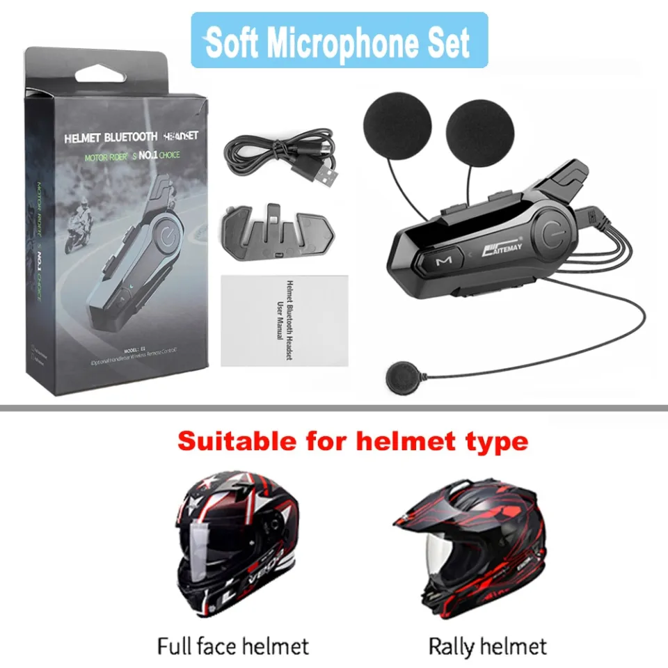 1/2Pcs Bluetooth Intercom Motorcycle helmet bluetooth headset for 2 Rider intercomunicador  Moto Interphone Headset Wireless