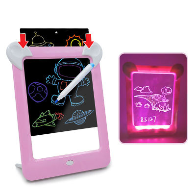 3D Magic LED Screen Drawing Board Kids Toys Cartoons Luminous Writing Board Painting Tablets Early Educational Toy Children Gift