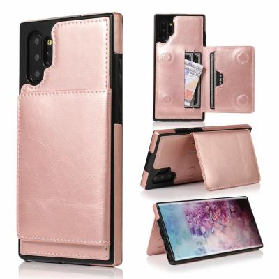 สำหรับ Galaxy Note 10 Plus Case,กระเป๋าสตางค์ผู้ถือบัตรสล็อตปกหลัง Soft กันชนกันกระแทกพลิกหนังขาแม่เหล็กกระเป๋าสตางค์ Case สำหรับ Samsung Galaxy Note 10 PLUS