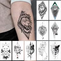 Waterproof Temporary Tattoo Sticker Dot Roar Lion Flash Tatoo Wolf Moon Starry Sky Arm Wrist Fake Tatto For Body Art Women Men Stickers