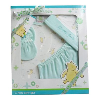 BAB ชุดของขวัญเด็กแรกเกิด Baby Gift Set ชุดของขวัญ เด็กแรกเกิด 4 ชิ้น หมี Pooh สีเขียว CP-3130 ชุดของขวัญเด็กอ่อน เซ็ตเด็กแรกเกิด