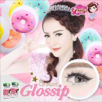 *มีค่าสายตา*  Pretty Doll Glossip Brown สายตาปกติ 00 คอนแทคเลนส์  ลายฮิต Tiktok แถมตลับฟรี!! รหัสสินค้า 045