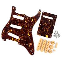 FLEOR 8หลุมพู Pickguard กีตาร์แผ่นหลังพร้อมลูกบิดปลาย52/52/52มม. ที่คลุมจานเสียงชิ้นส่วนสำหรับกีตาร์ไฟฟ้า