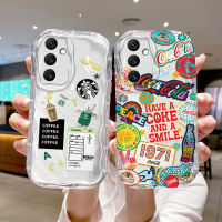 Phone Case เคส Samsung Galaxy A34 A54 5G เคสลายการ์ตูนกราฟฟิตีสีสันสดใสโปร่งใสป้องกันการตกทั้งหมดป้องกันเลนส์กรอบด้านหลังซิลิโคนแบบนิ่ม2023