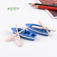 1 Set Small Boat And Paddle Small Ornament Diy Material Bryophyte Micro Landscape Meaty Plants Miniatures Figurine Garden Tools