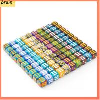 BRAIN 10Pcs/set ของเล่นตามบทบาท ลูกเต๋า DND สีโปร่งแสง D6 12มม. สี6ด้าน ลูกเต๋าหลายด้าน ทนทานต่อการใช้งาน อะคริลิค เกมตาราง TRPG DND