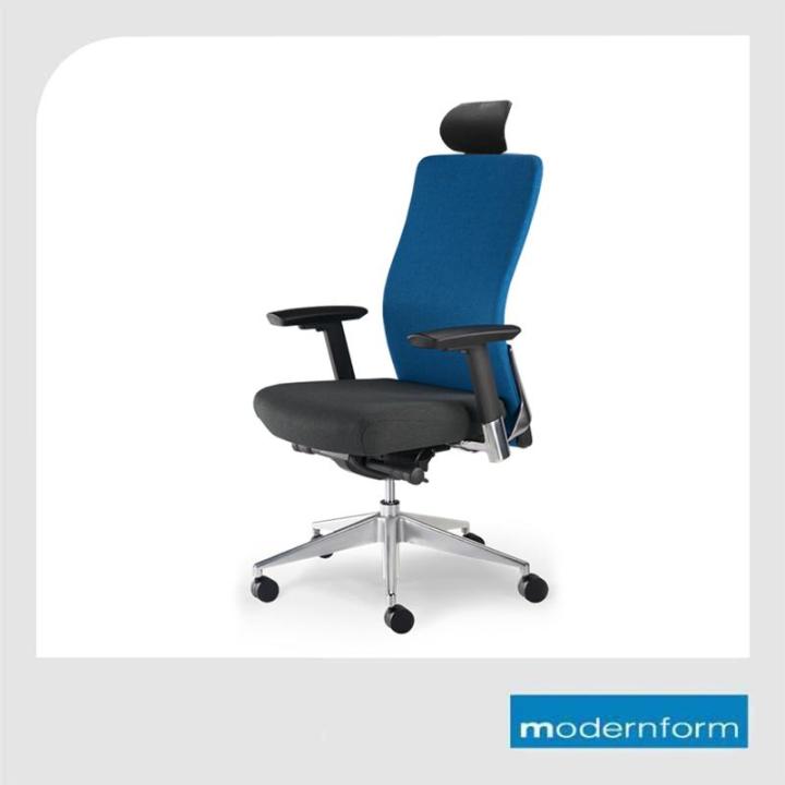 modernform-เก้าอี้สำนักงาน-รุ่น-series15-เบาะสีดำ-พนักพิงสูง-สีน้ำเงิน-เก้าอี้ทำงาน-เก้าอี้ออฟฟิศ-เก้าอี้ผู้บริหาร-เก้าอี้ทำงานที่รองรับแผ่นหลังได้ดีเป็นพิเศษ-ปรับที่วางแขนได้-3-ทิศทาง-ปรับล็อคเอนพนัก