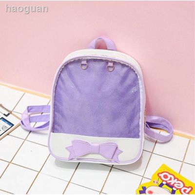 ♤℡New Women Korean Cute Clear Ita Bag Transparent Itabag Pin Display Backpack Boy Girls